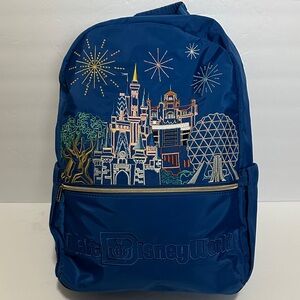 Disney Royal Blue Backpack with Castle Embroidery NWOT